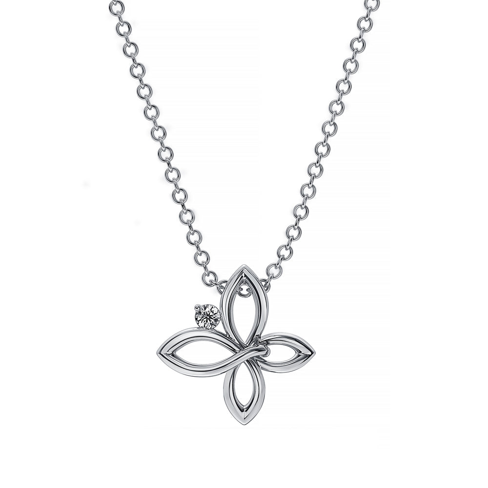 Sterling Silver Diamond Butterfly Pendant