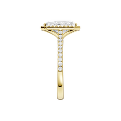 14K Yellow Gold Micro Halo Engagement Ring