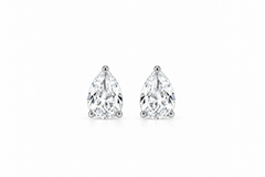 14K White Gold 1ct Lab-Grown Pear-Shaped Diamond Stud Earrings