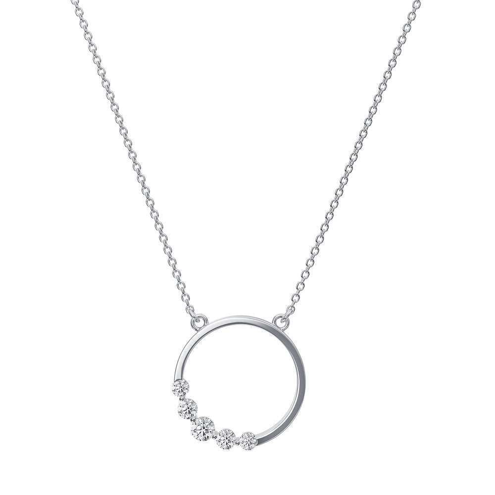 Sterling Silver Diamond Circle Pendant