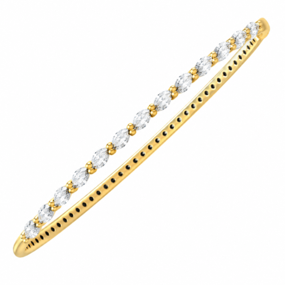 14K Yellow and White Gold Flexible Bangle