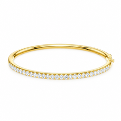 14K Yellow Gold Pave Diamond Bangle