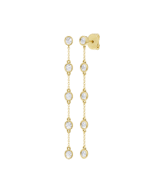 14K Yellow Gold Station Bezel-Set Earrings