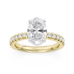 14K Y/W LG HID HALO 2.5 CT OVAL DIA RING VVS2,F BAND=.592CT REP#72624360110