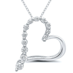Ss .10Cttw Diamond Heart Pendant