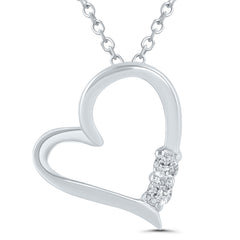 10kw Heart Pendant w/ Diamond Accent .10cttw