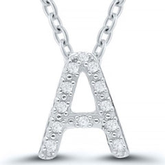 Ss .05Cttw A Initial Pendant 18"
