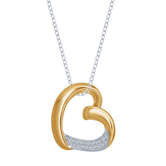 Vermil Open Heart Pendant Featuring Diamonds