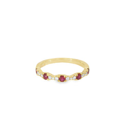 18Ky Ruby & Diamond Halfway Band
D= .14cttw R=.27cttw