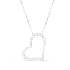 14K White Gold Heart Pendant