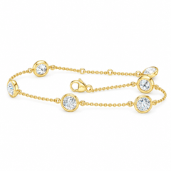 14K Yellow Gold Bezel Set Bracelet