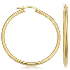 10KYG 2X30 HOOPS EARRINGS