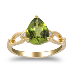 10K Yellow Gold Peridot Ring