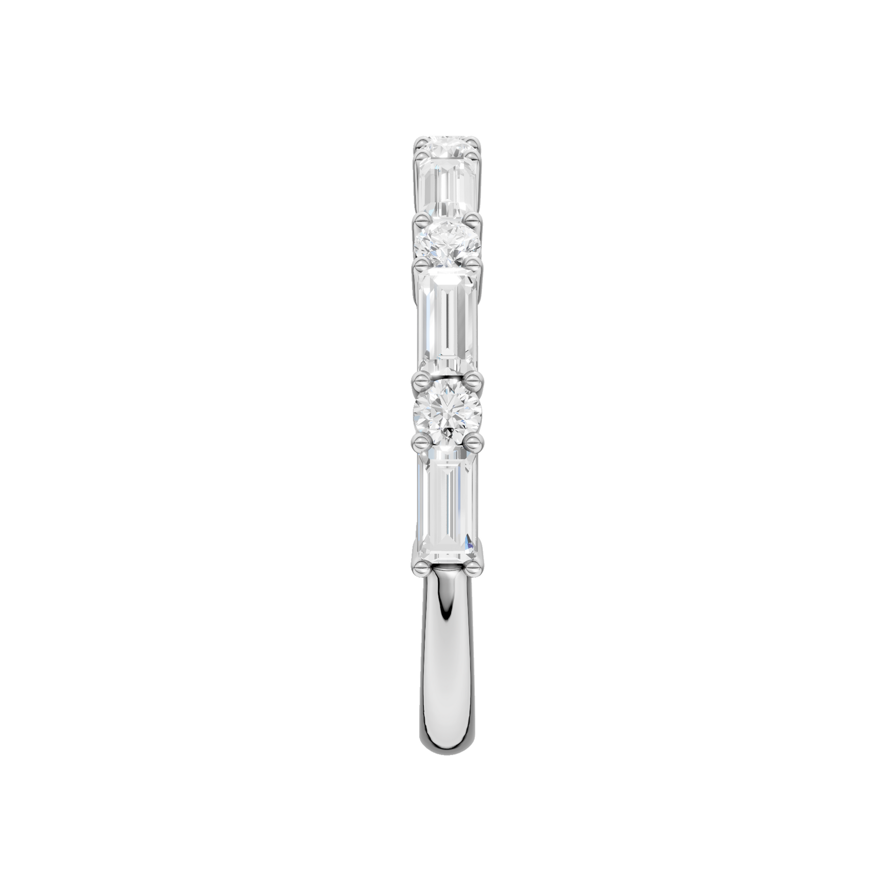 14K White Gold Diamond Wedding Band