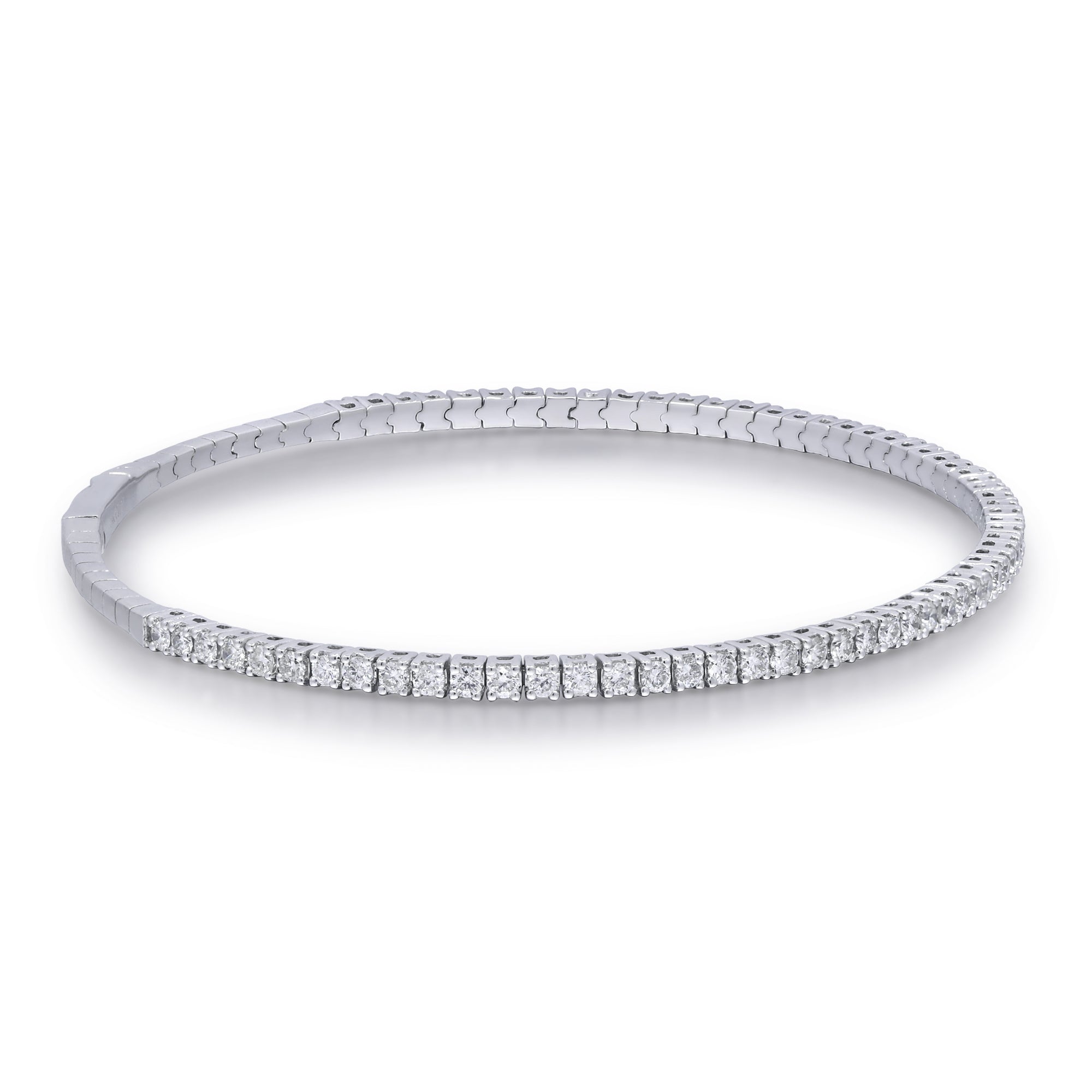 10K White Gold Diamond Flex Bangle