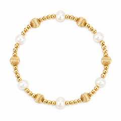 Pearl & 14kt Gold Filled Twisted Shine Bright Remix Bead Bracelet - 3MM & 6MM