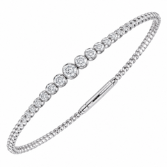 14K Yellow Gold Diamond Flexible Bangle