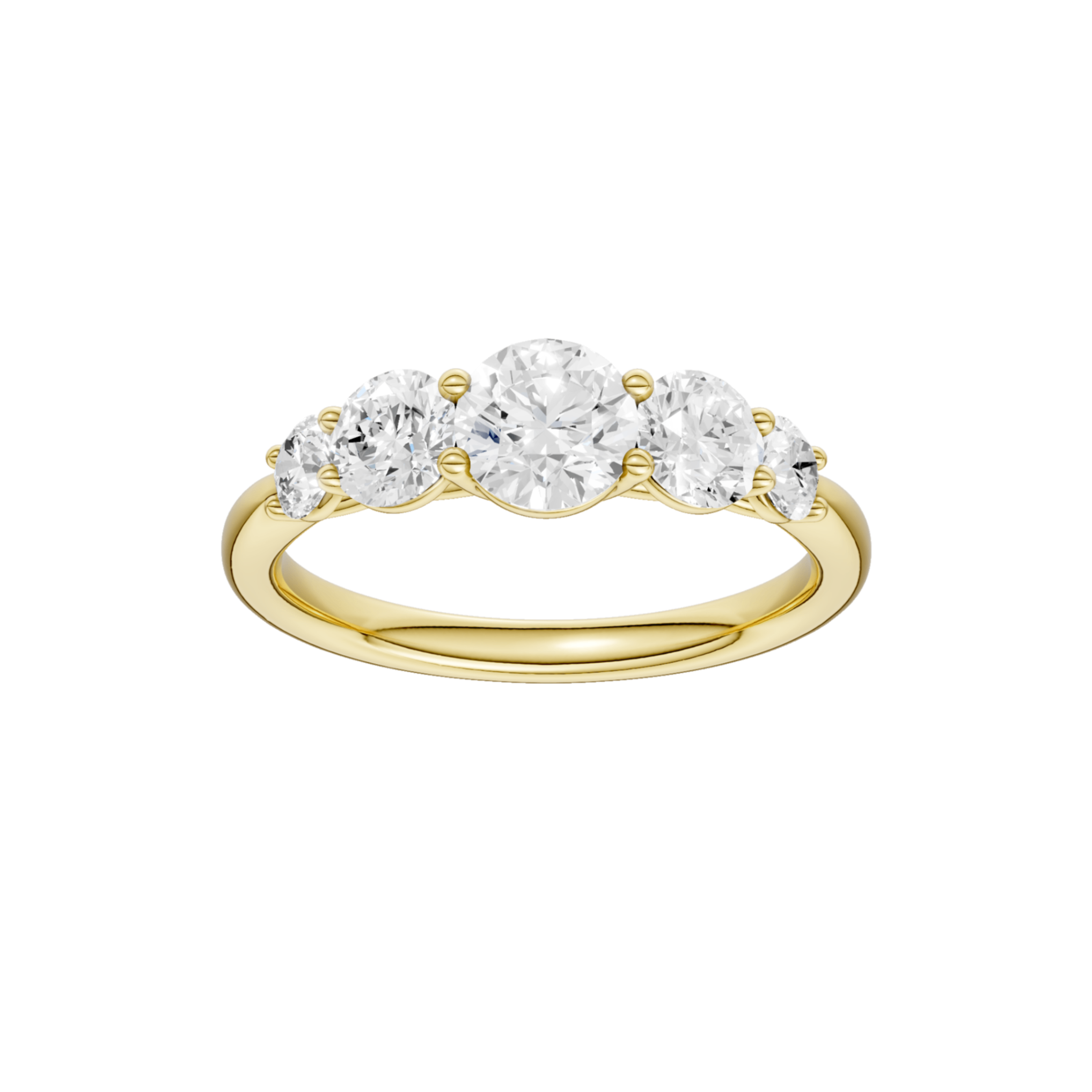 14K Yellow Gold Graduated 5-Stone Band