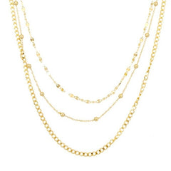 14kyg 3 strand chain necklace