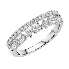 14K White Gold Diamond Double-Band