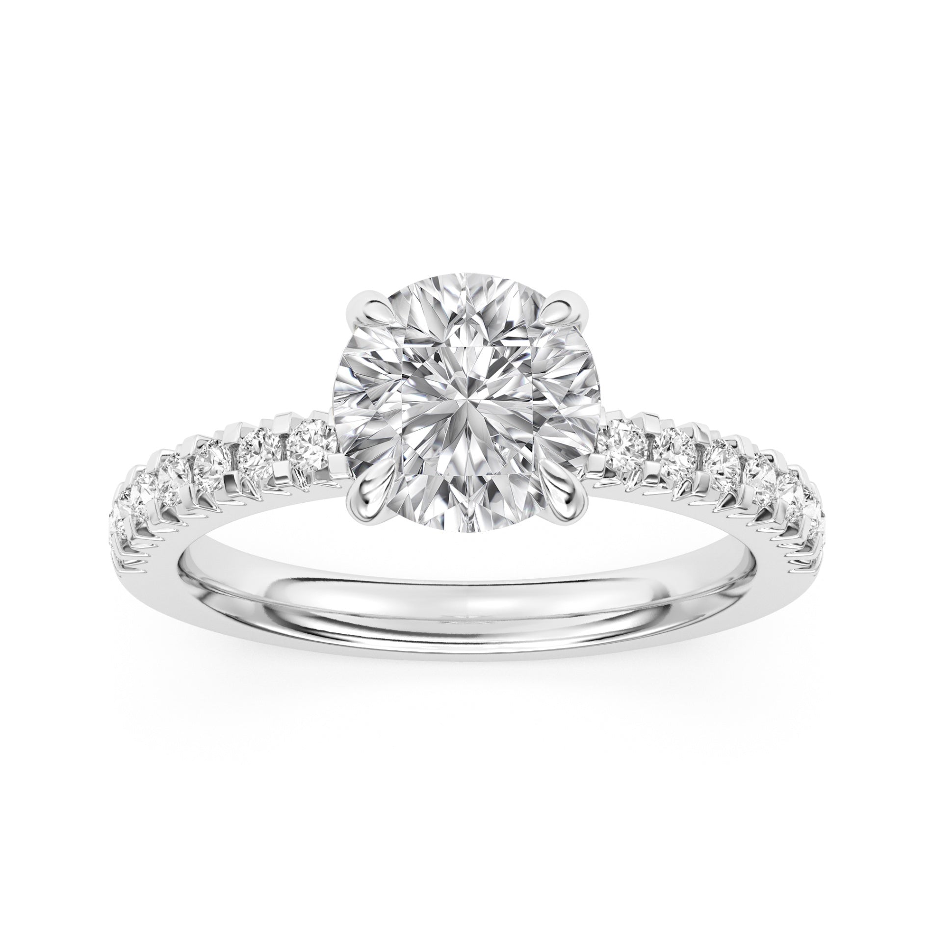 14K WG LG2CT RND DIA RING VS1,F, BAND .352CT REP#72944820117