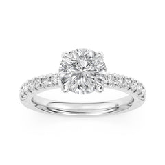 14K WG LG2CT RND DIA RING VS1,F, BAND .352CT REP#72944820117