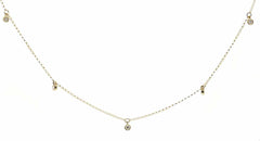 10KYG BEZEL SET DIA NECKLACE D=.23