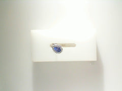 18KWG PEAR SHAPED TANZ AND DIA HALO STUDS T=.73 D=.17CTTTW