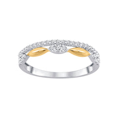 ss W/ GOLD PLATING & LAB DIA RING D=.23CTTW