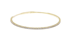 10KYG .66CTTW DIA FLEX BANGLE