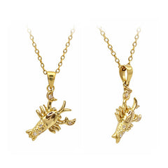 14 Yellow Gold Lobster and Diamond Pendant