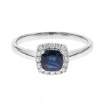 10KWG SAPPH & DIA HALO RING