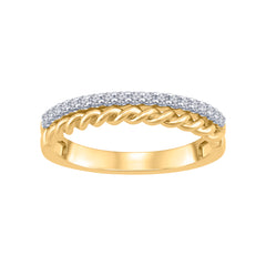 SS W/GOLD PLATING & LAB DIA D=.18CTTW