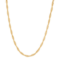 14K Yellow Gold Twist Bead Popcorn Chain