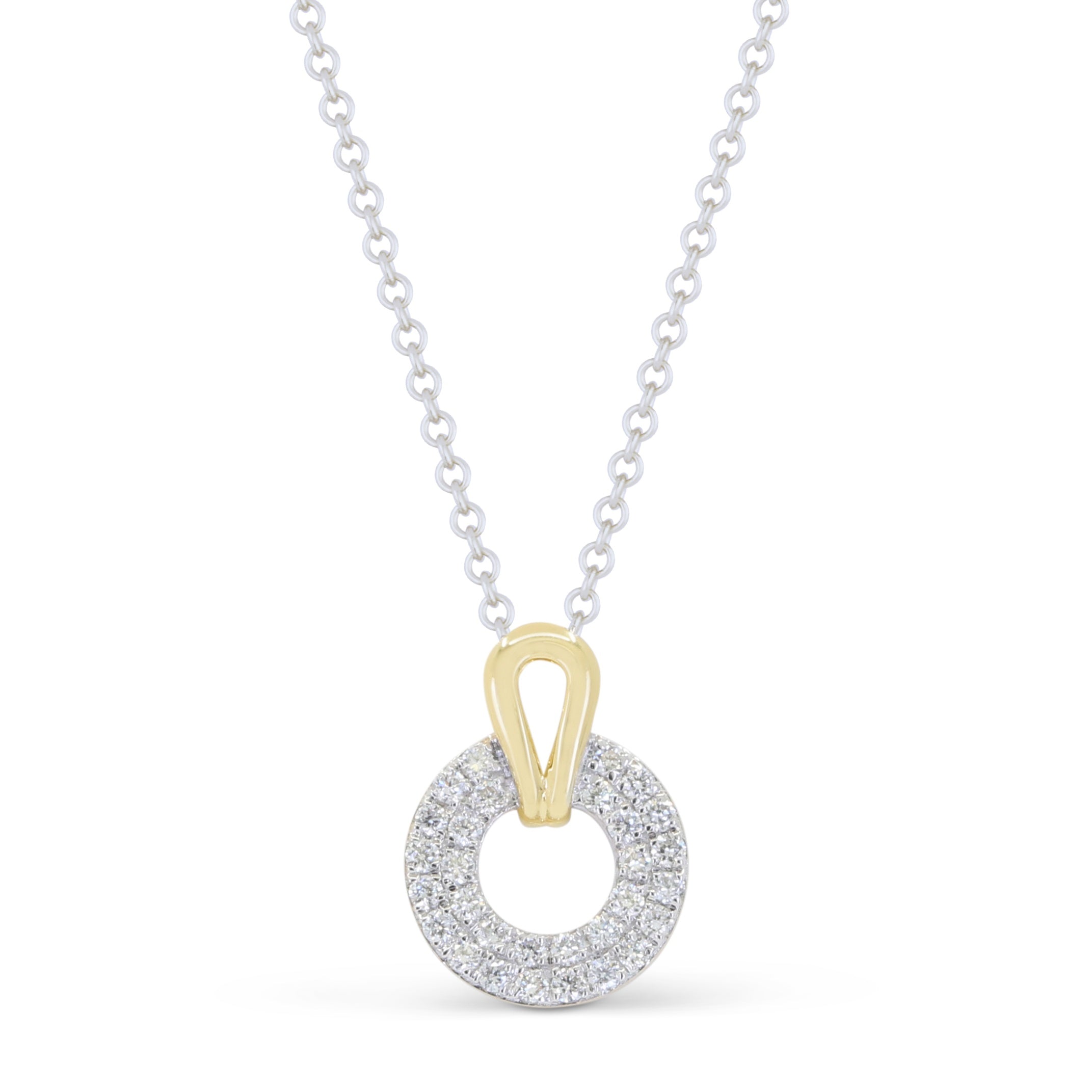 14K WG HALO DIA PENDANT NECKLACE