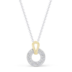 14K WG HALO DIA PENDANT NECKLACE