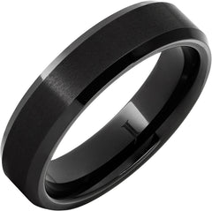 6MM BLACK CERAMIC BEVEL SATIN CTR SIZE 8