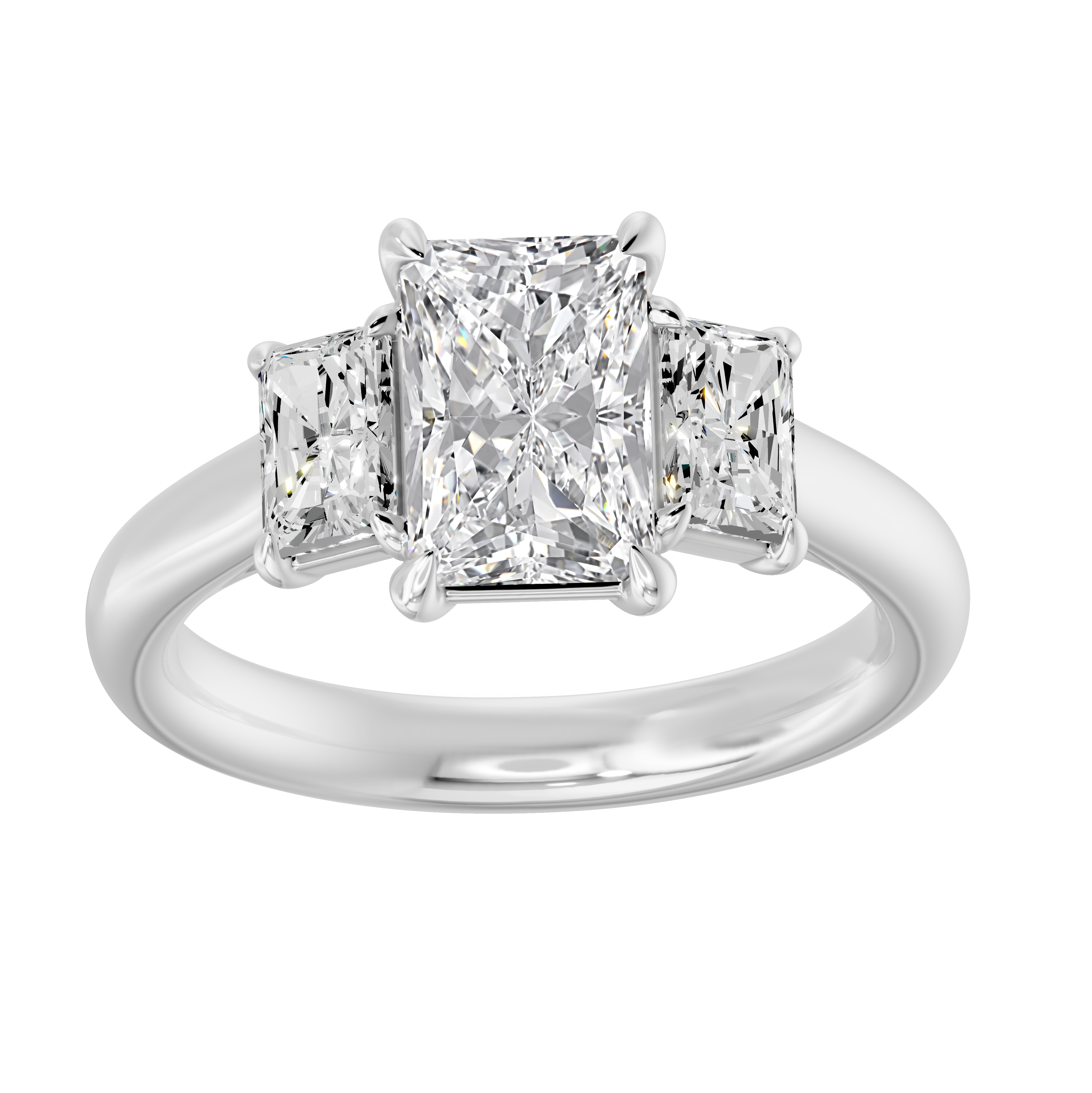 Plat radiant 3 stone ctr d=2.06 D/VS ctw 3.06
LG# LG710555530