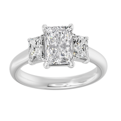 Platinum Lab Grown Radiant Diamond Engagement Ring