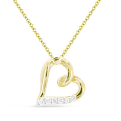 14K YG HEART W /DIA PENDANT NECKLACE