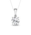 14K White Gold Solitaire Pendant