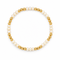 Pearl & 14kt Gold Filled Shine Bright Remix Bead Bracelet - 4MM
