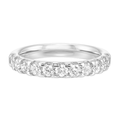 14K White Gold Diamond Wedding Band