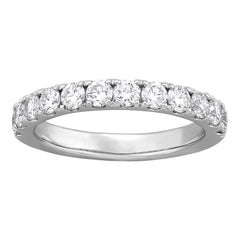 Shared Prong Halfway Wedding Band