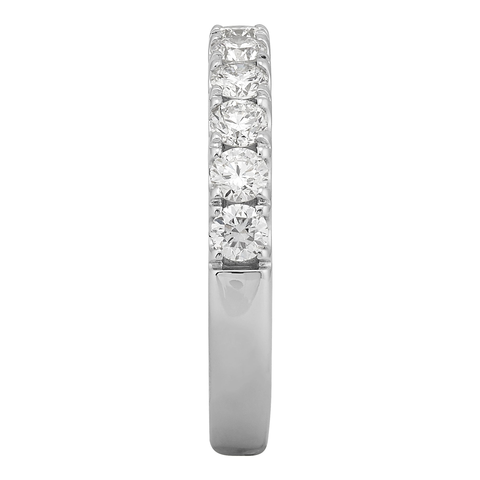 Shared Prong Halfway Wedding Band