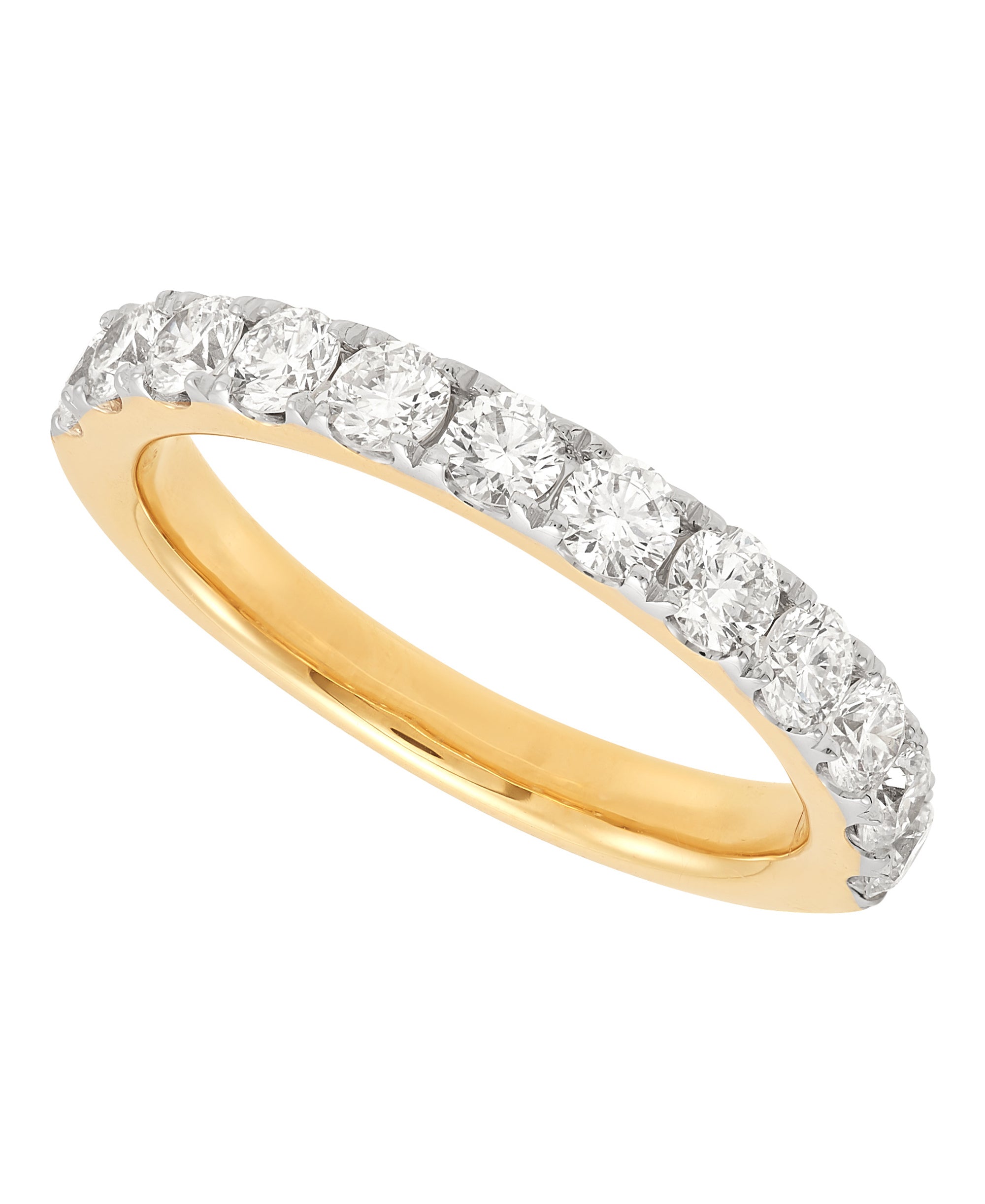 Shared Prong Halfway Wedding Band