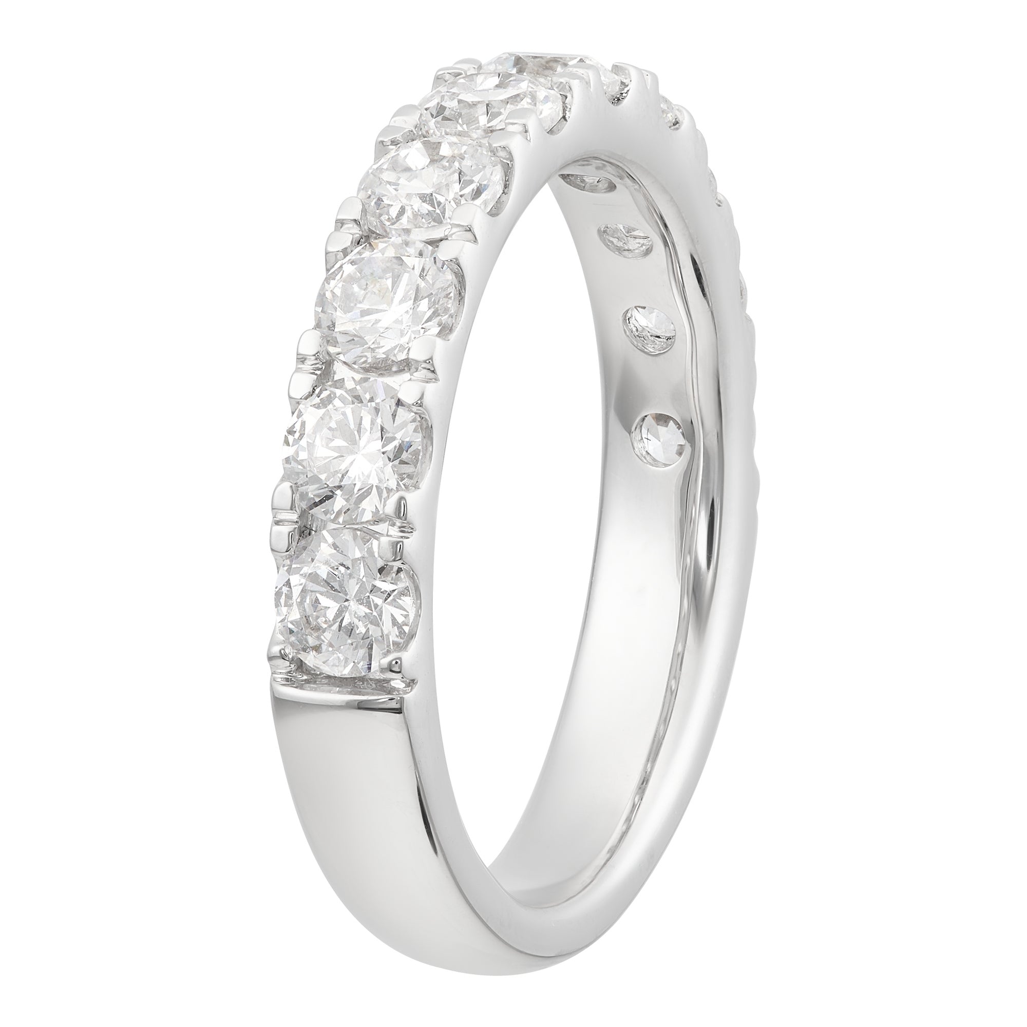 Shared Prong Halfway Wedding Band