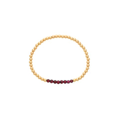 Shinebright Birthstone Mini Bracelet - 4Mm Gf Beads With Garnet Bar