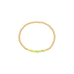 Shinebright Birthstone Mini Bracelet - 4Mm Gf Beads With Peridot Bar