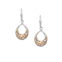 Ss/22Kt Gilded Window To The Soul Teardrop Leverback Earrings